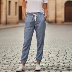 Athleta Cabo Linen Jogger Size 6 Side Stripe